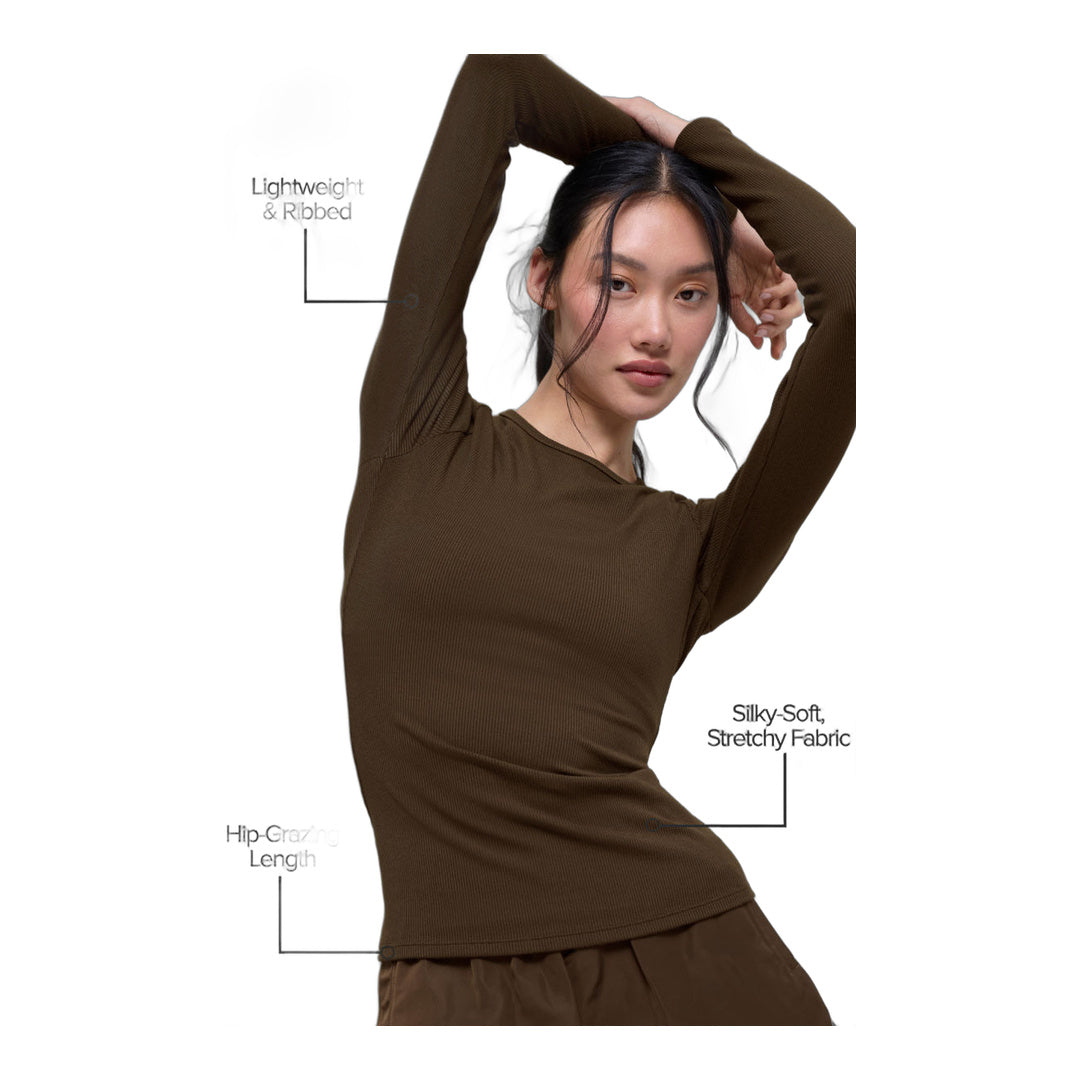 alo Ribbed Modal Long Sleeve - Espresso