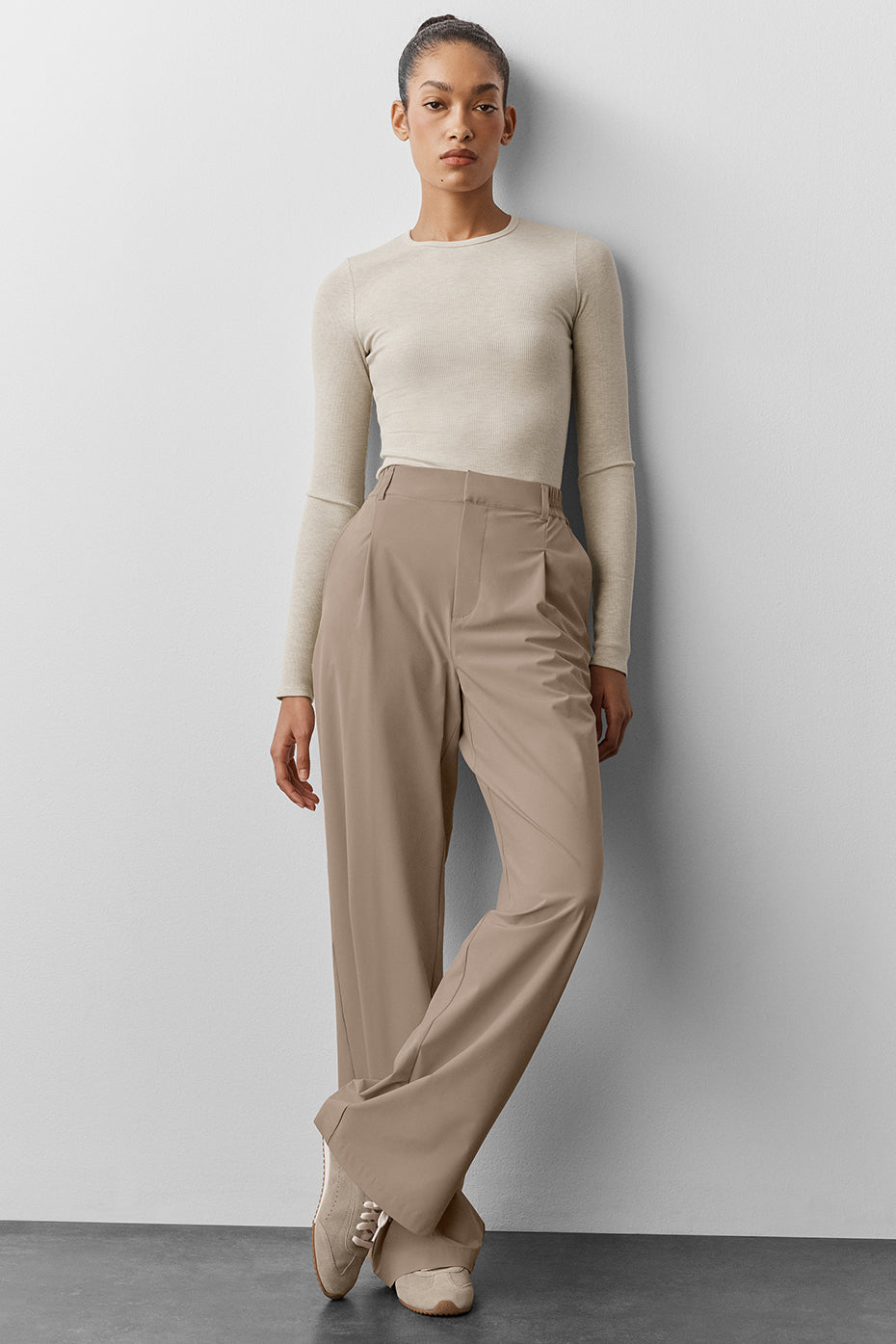 alo Ribbed Modal Long Sleeve - Oatmeal Heather