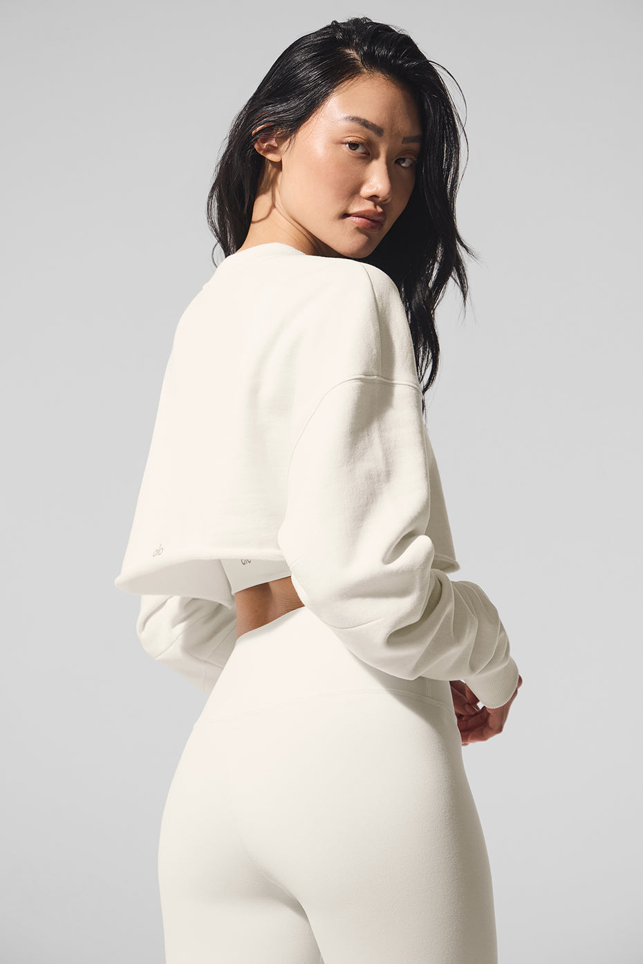 alo Extreme Cropped Pullover - Ivory