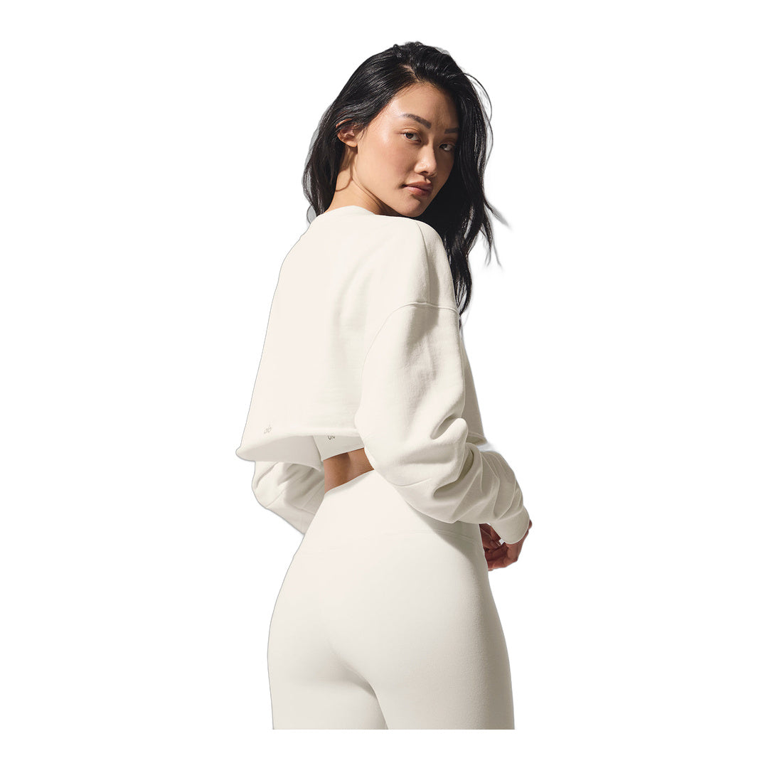 alo Extreme Cropped Pullover - Ivory