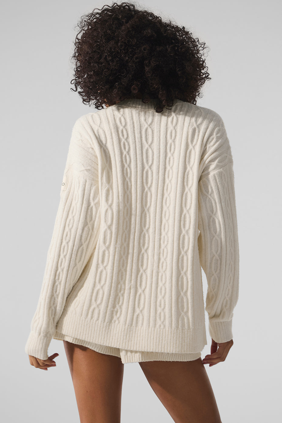 alo Cable Knit Winter Bliss Cardigan - Ivory