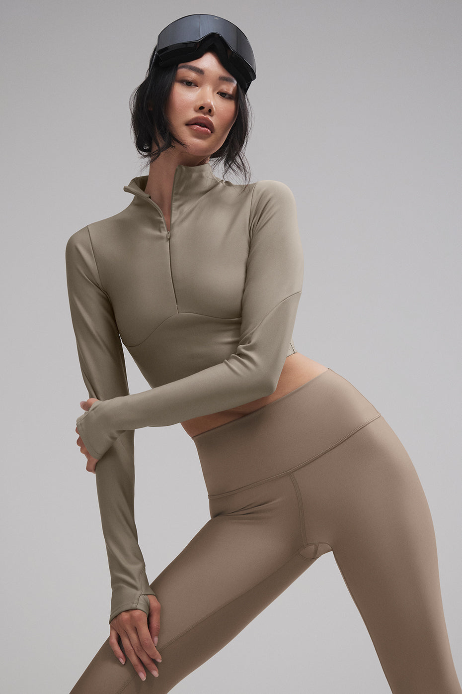 alo Airlift Winter Warm Ski Time Long Sleeve - Light Cocoa