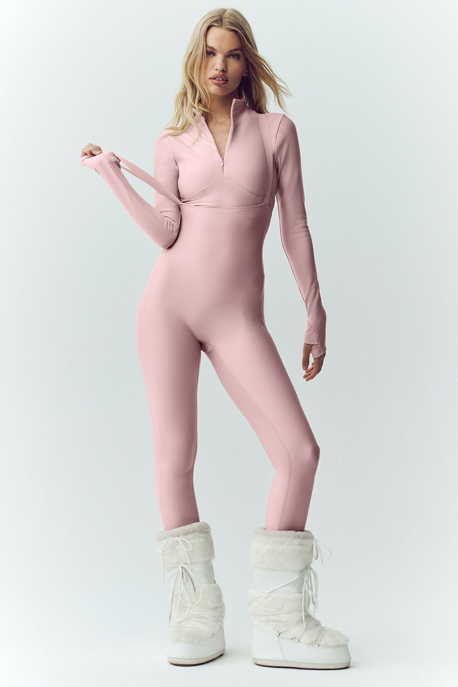 alo Airlift Winter Warm Ski Time Long Sleeve - Pink Champagne