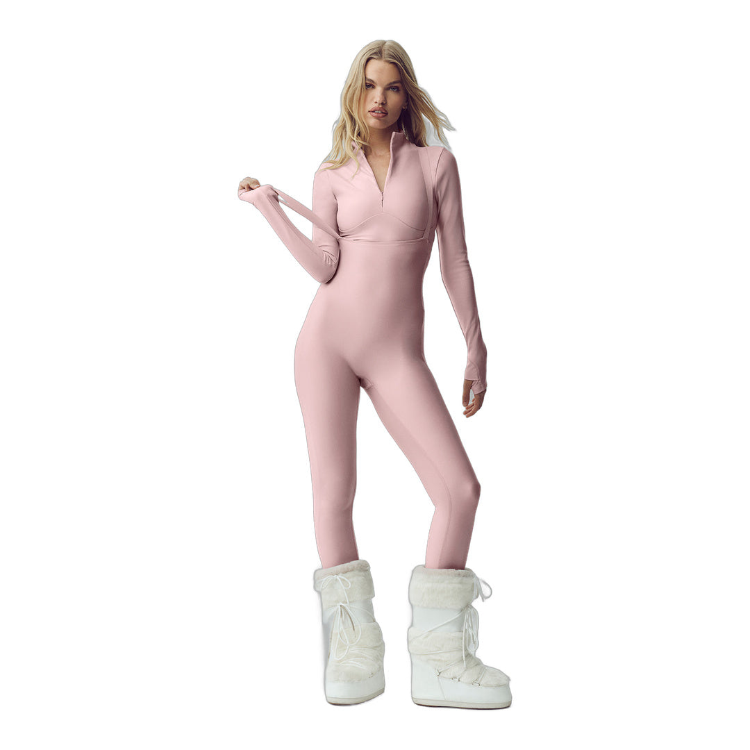 alo Airlift Winter Warm Ski Time Long Sleeve - Pink Champagne