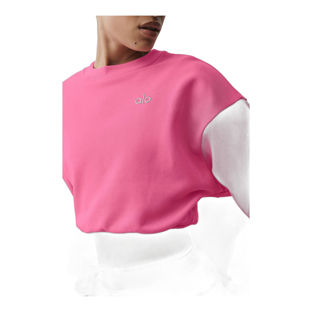 alo Cropped Accolade Crewneck - Paradise Pink