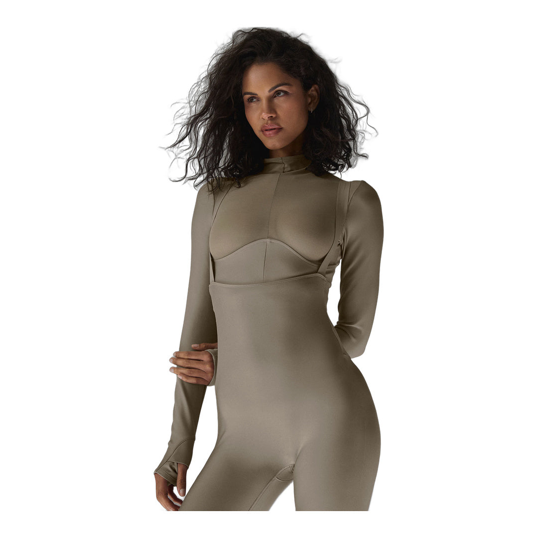 alo Airlift Winter Warm Mesh Ski Time Long Sleeve - Light Cocoa