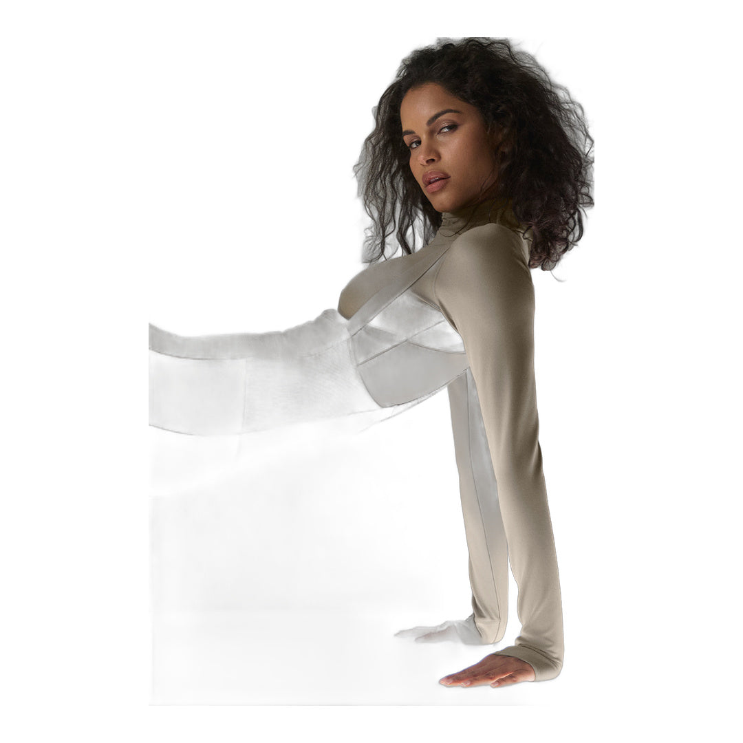 alo Airlift Winter Warm Mesh Ski Time Long Sleeve - Light Cocoa