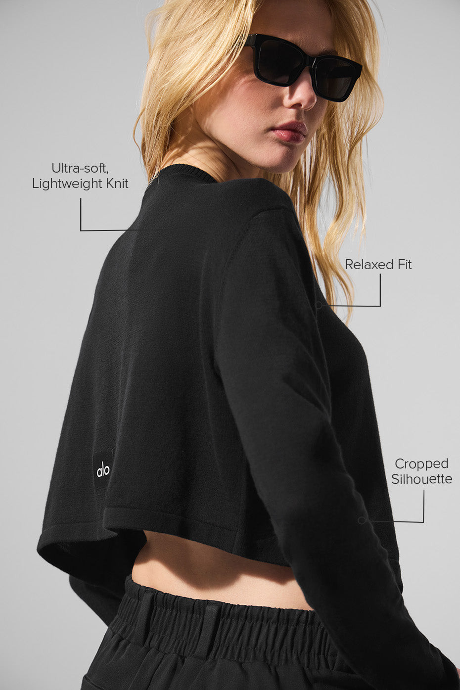 alo Supernatural Sweater Cardigan - Black