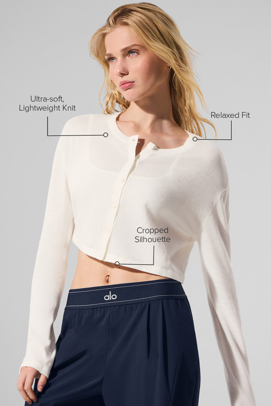 alo Supernatural Sweater Cardigan - Ivory