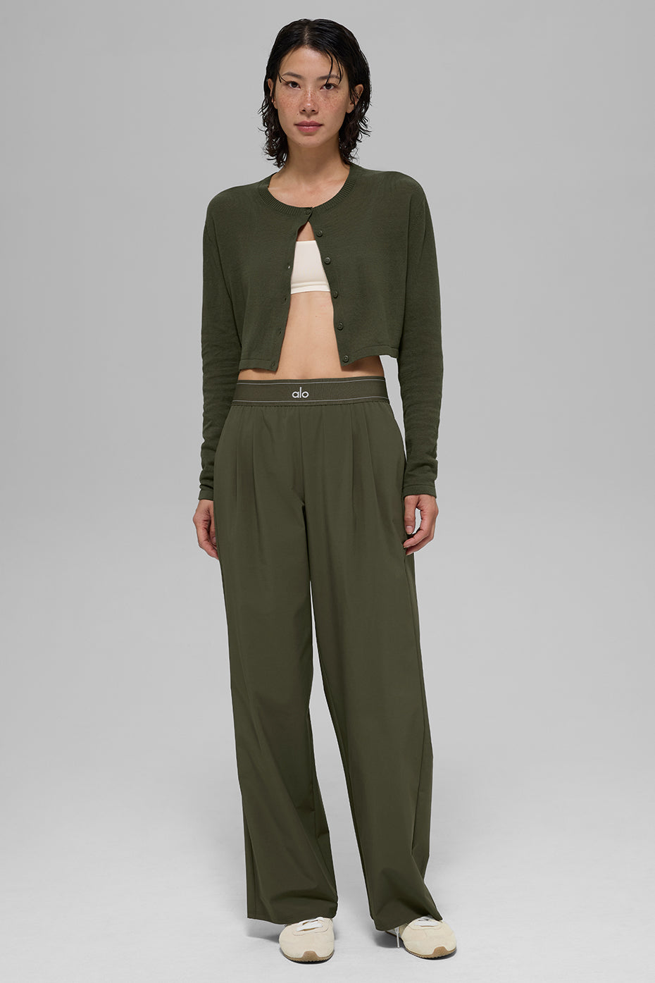 alo Supernatural Sweater Cardigan - Green Olive