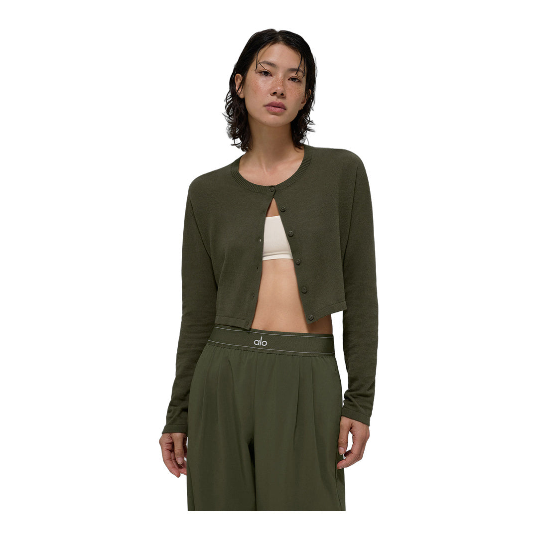 alo Supernatural Sweater Cardigan - Green Olive