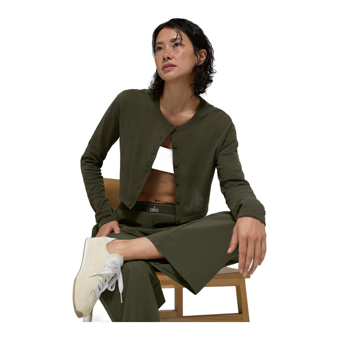 alo Supernatural Sweater Cardigan - Green Olive
