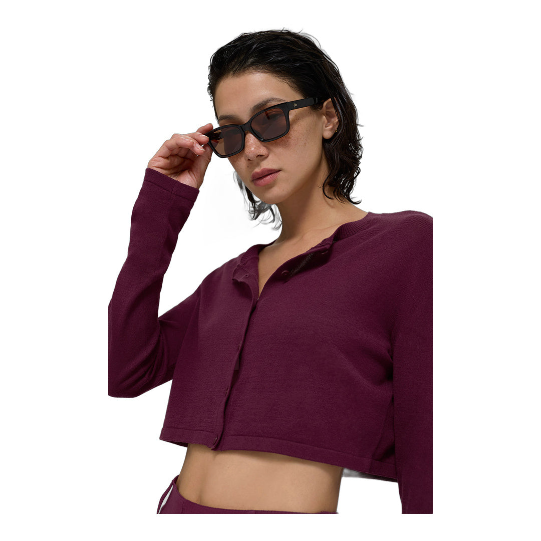 alo Supernatural Sweater Cardigan - Burgundy