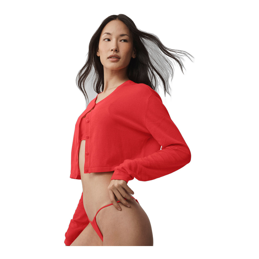 alo Supernatural Sweater Cardigan - Bright Red