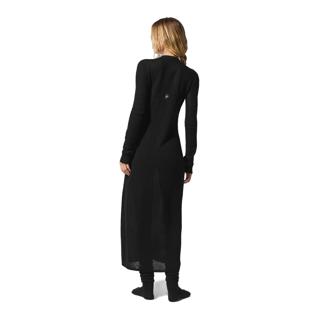 alo Sheer Cashmere Long Cardigan - Black
