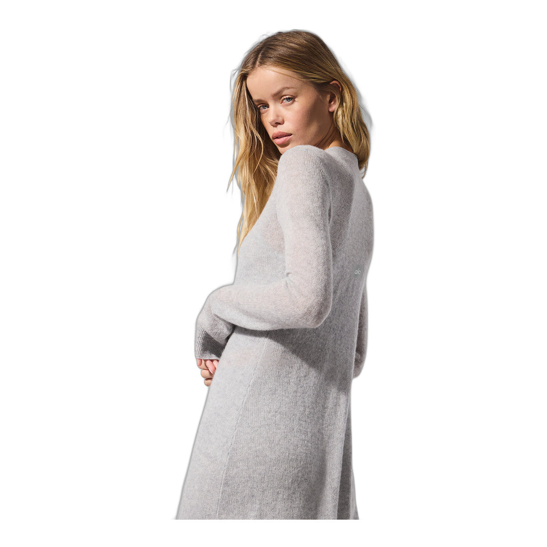 alo Sheer Cashmere Long Cardigan - Athletic Heather Grey