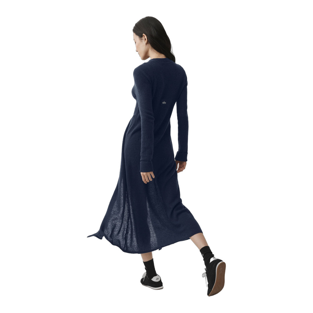 alo Sheer Cashmere Long Cardigan - Navy