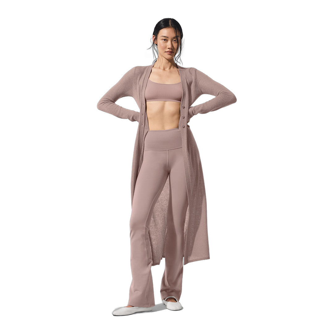 alo Sheer Cashmere Long Cardigan - Taupe