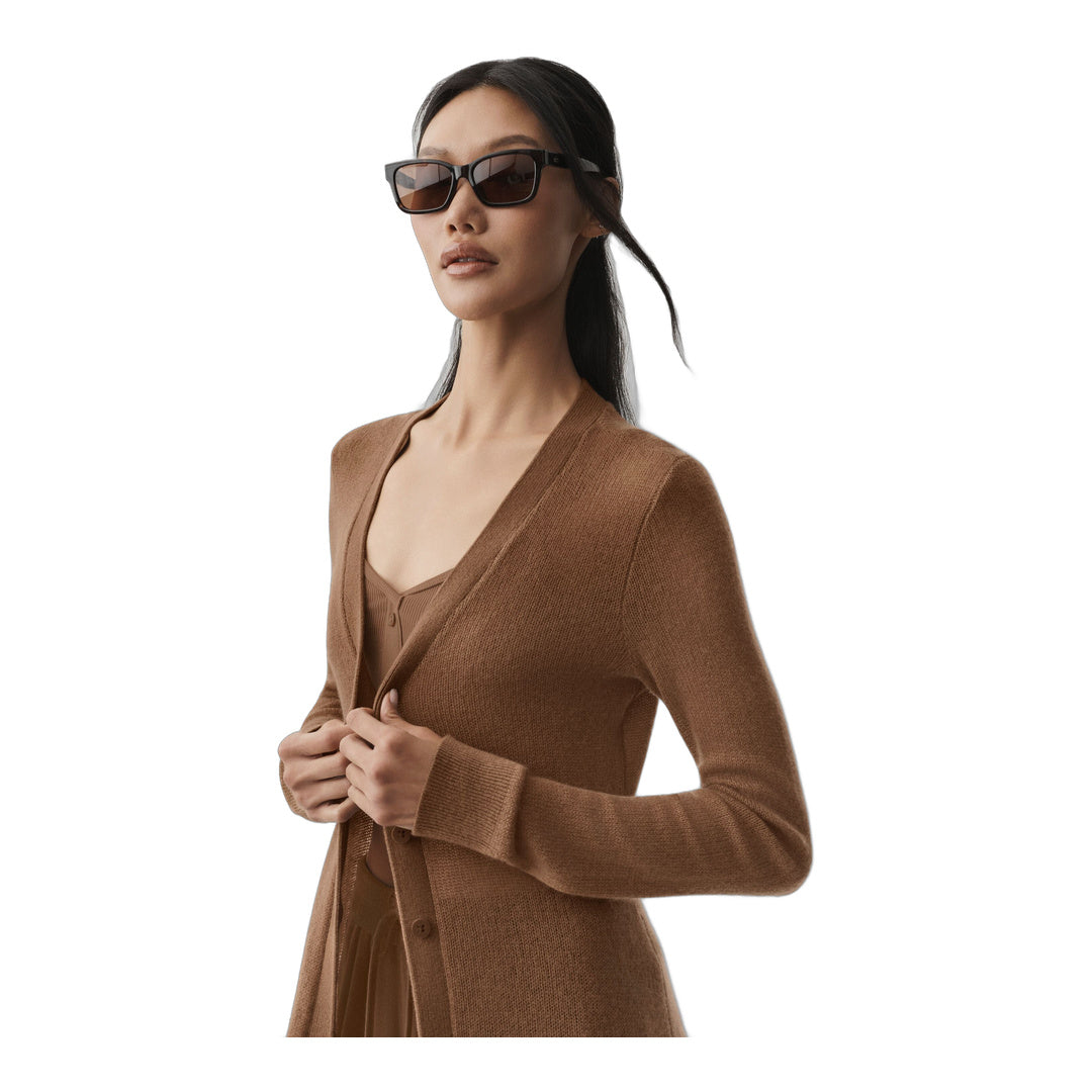 alo Sheer Cashmere Long Cardigan - Sun Kissed Brown