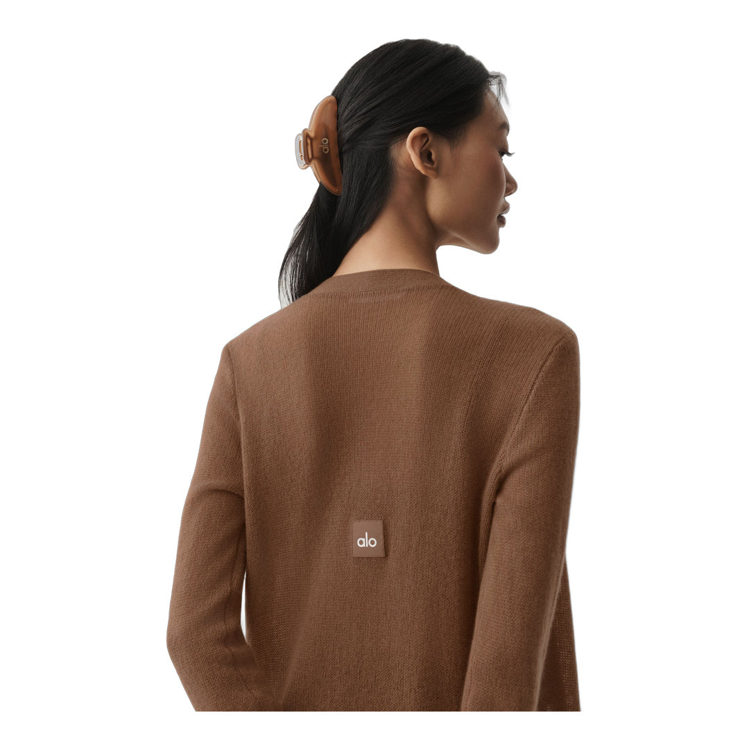alo Sheer Cashmere Long Cardigan - Sun Kissed Brown