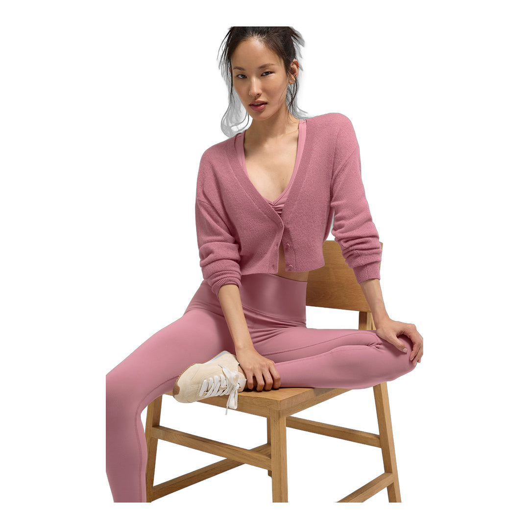 alo Sheer Cashmere Cropped Cardigan - Pink Wild Rose