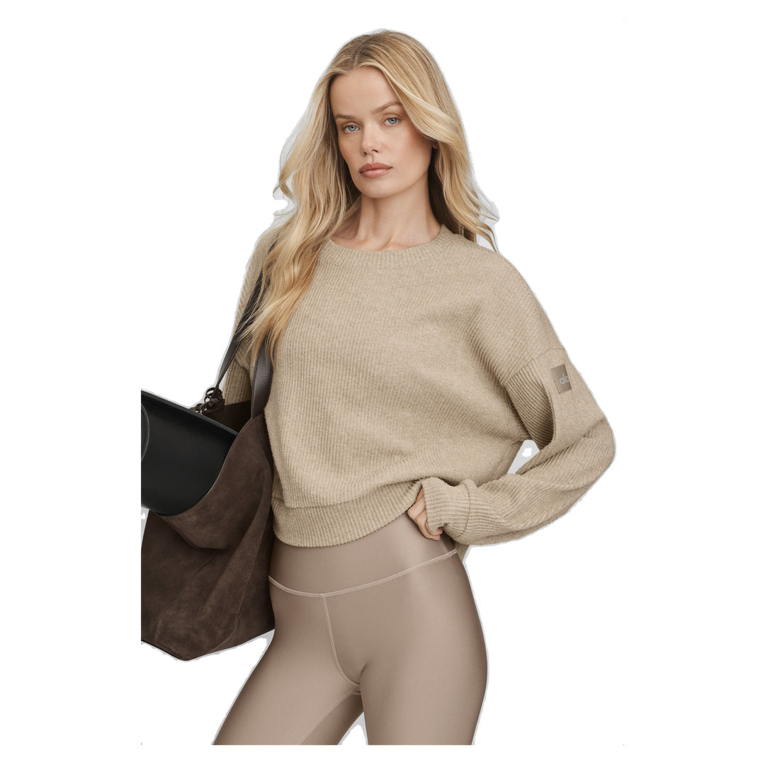 ALO Muse Crew Neck Pullover - Gravel Heather