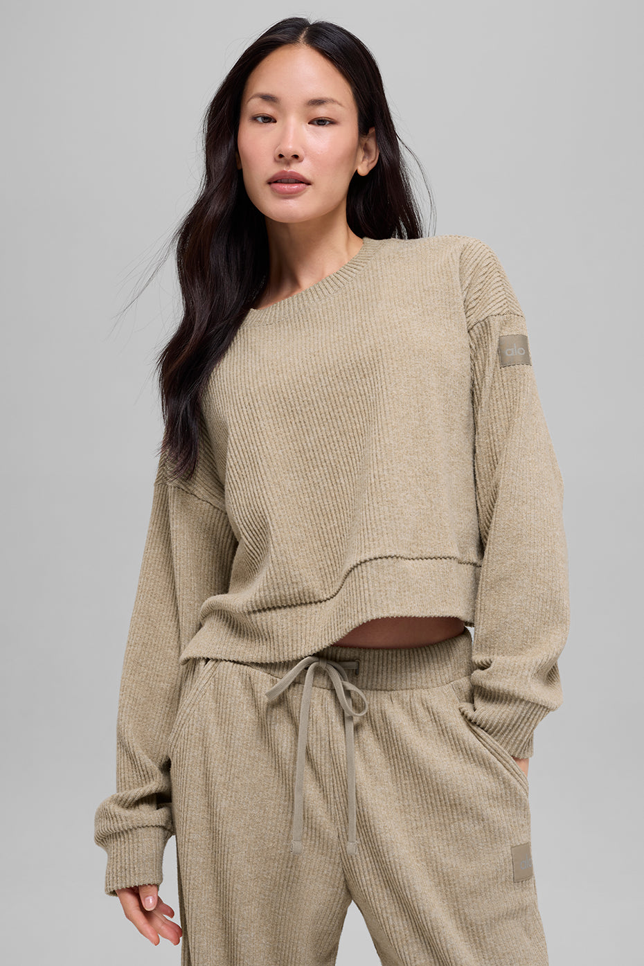 alo Muse Crew Neck Pullover - Gravel Heather