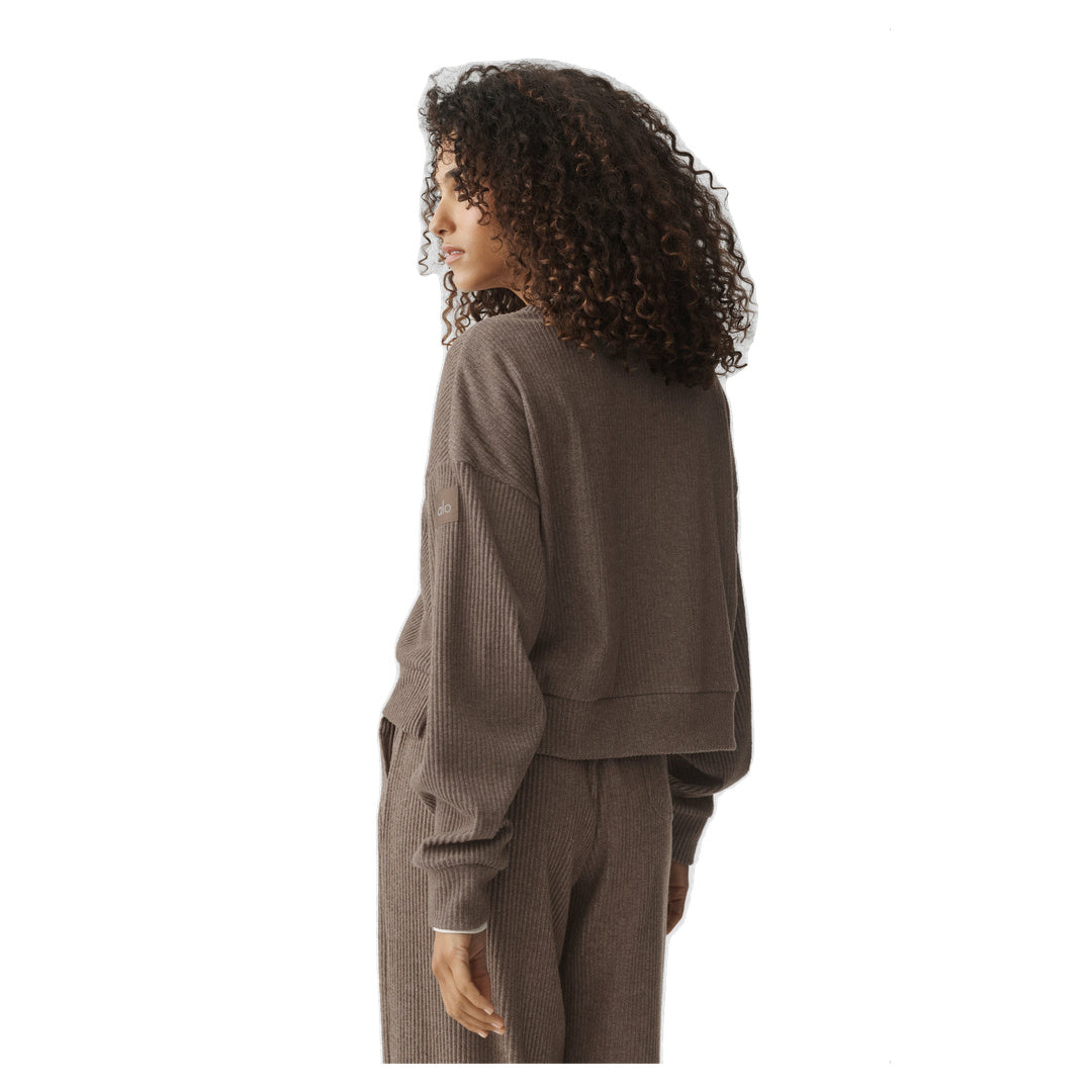 ALO Muse Crew Neck Pullover - Java Brown Heather