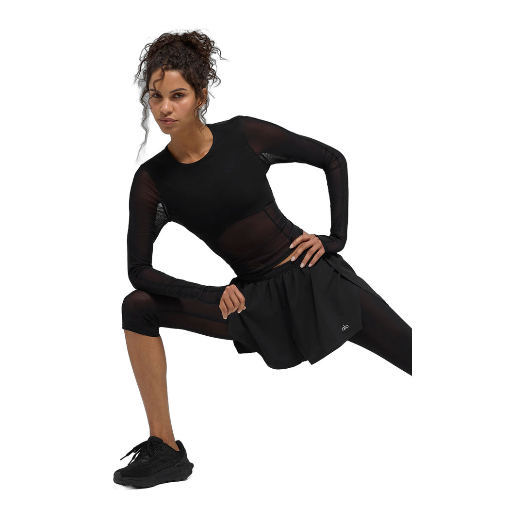 alo Mesh Winter Twilight Long Sleeve - Black