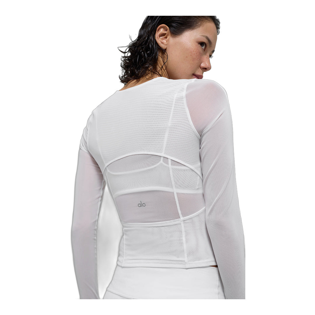alo Mesh Winter Twilight Long Sleeve - White