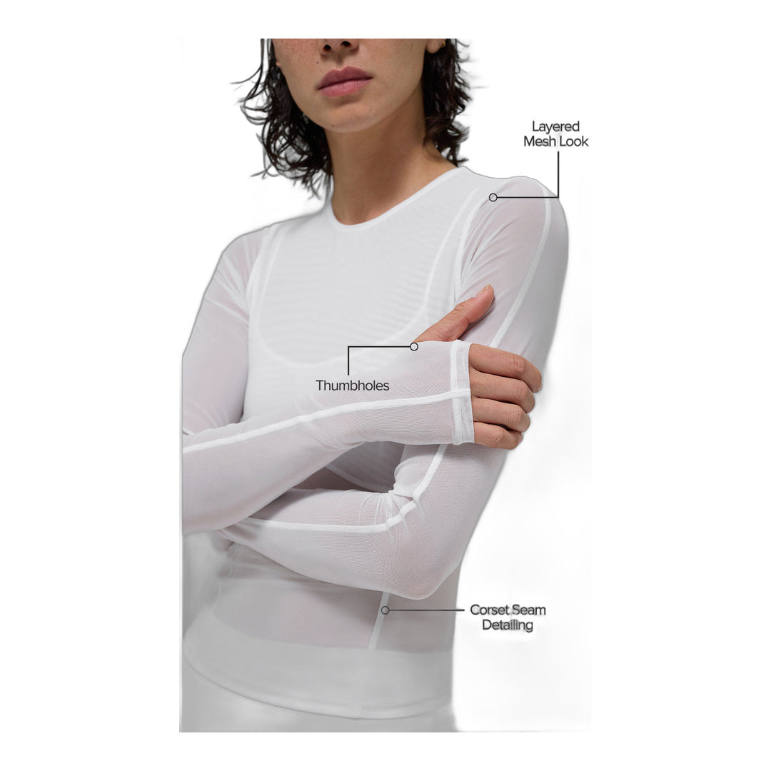 alo Mesh Winter Twilight Long Sleeve - White