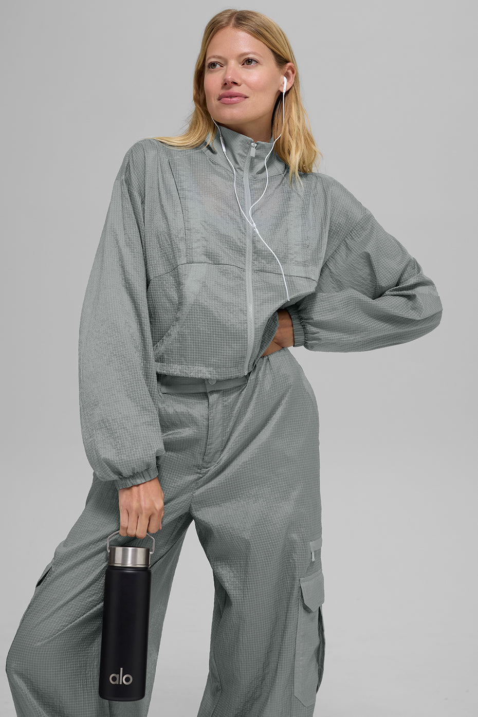 alo Game Time Full Zip Jacket - Lunar Grey