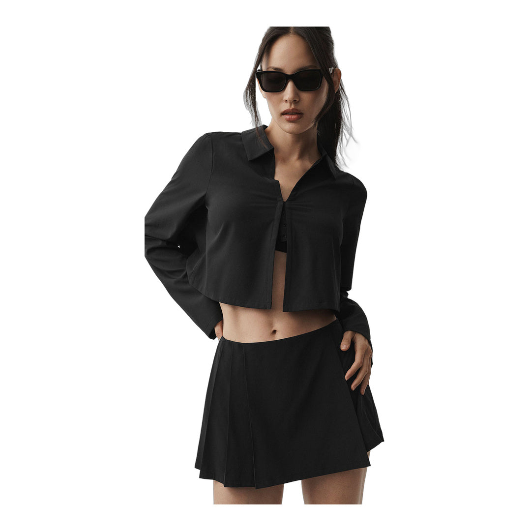 alo Cropped Unmatched Long Sleeve - Black