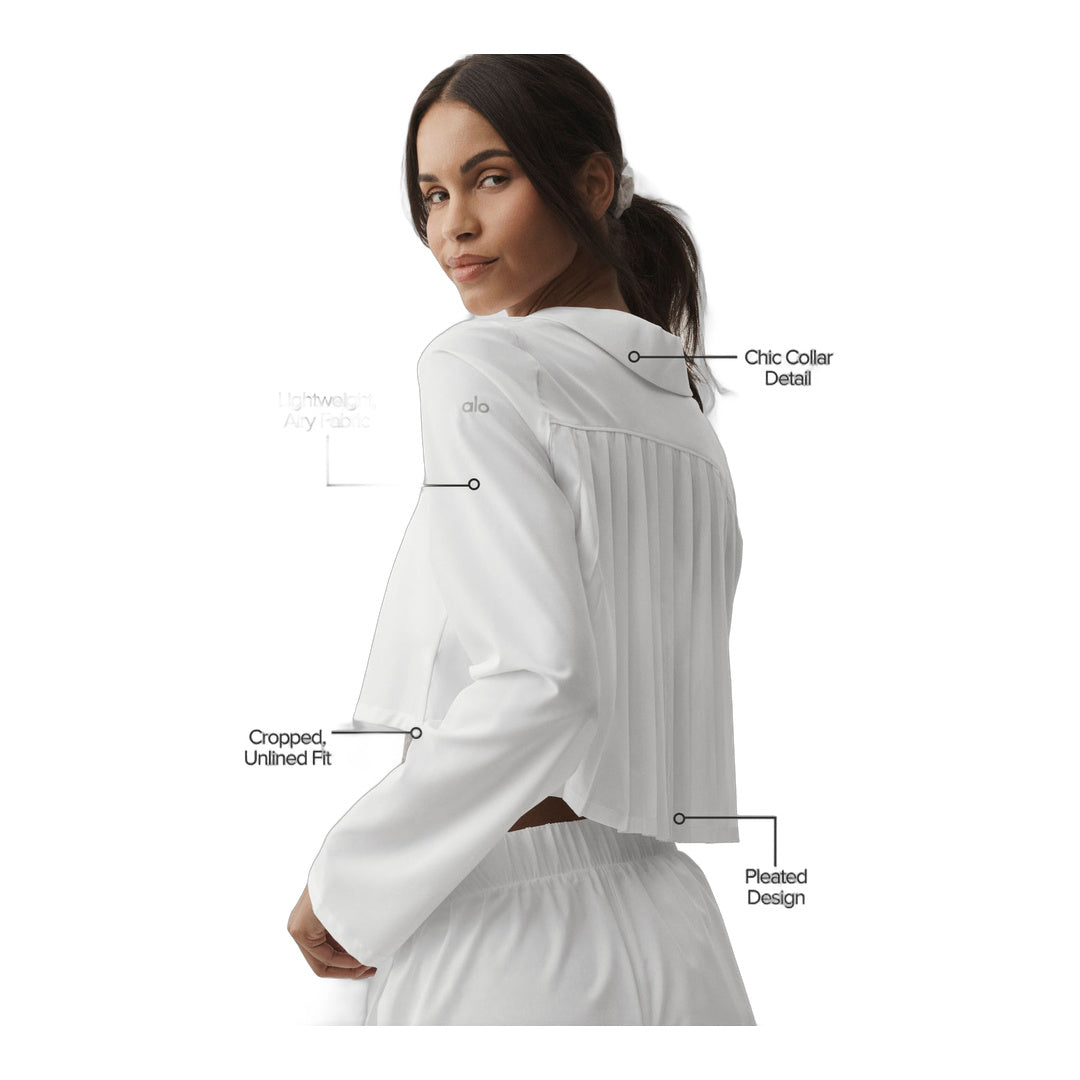 alo Cropped Unmatched Long Sleeve - White