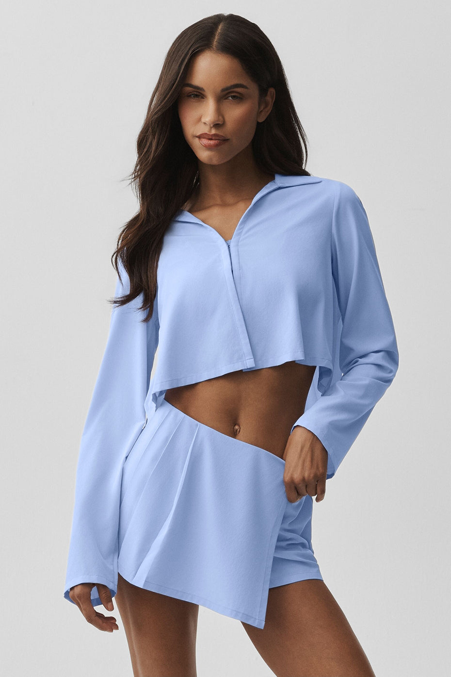 alo Cropped Unmatched Long Sleeve - Light Provence Blue