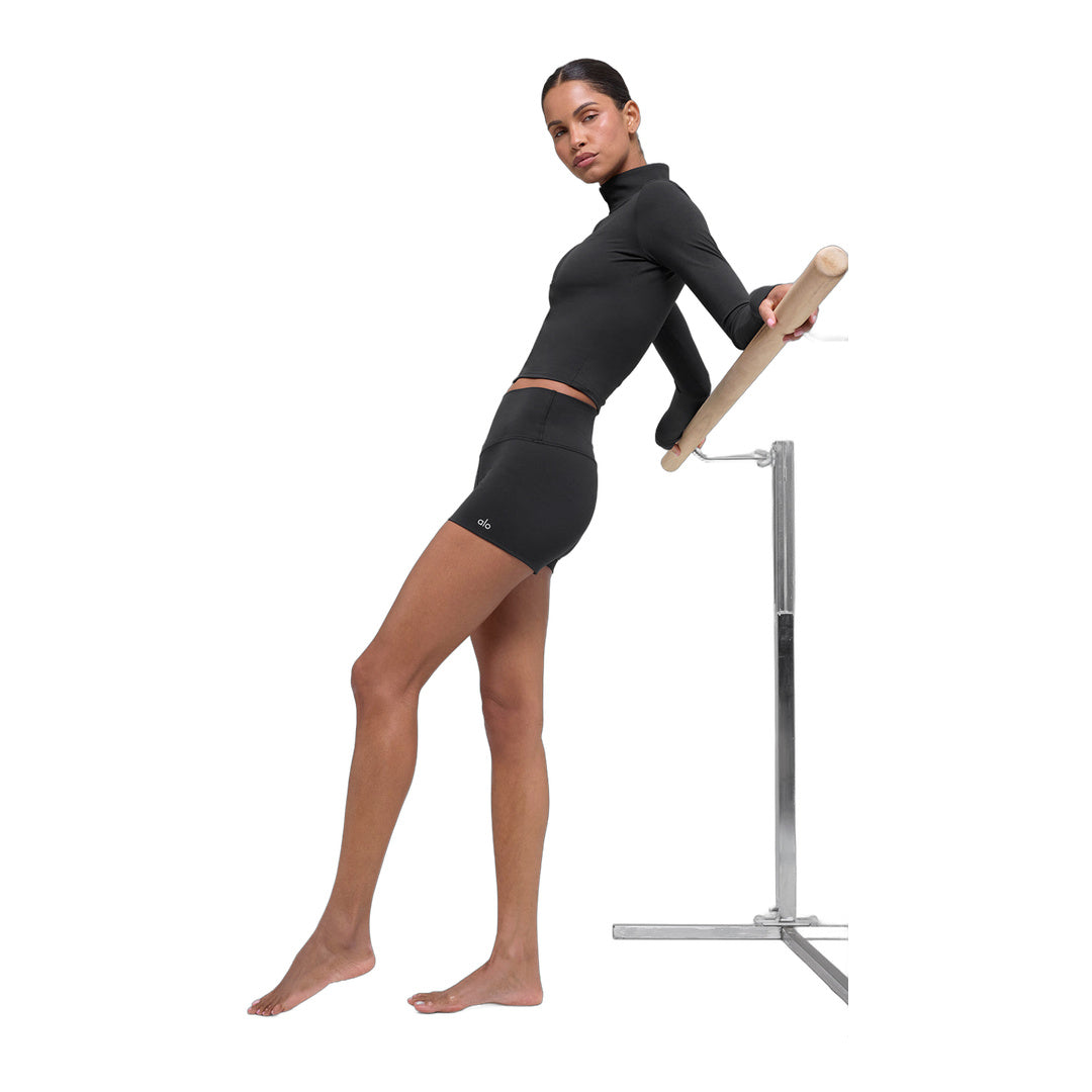 alo ALO Softsculpt Precision 1/4 Zip Long Sleeve - Black