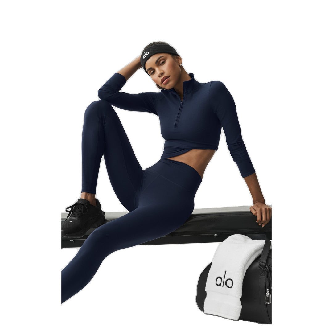 ALO ALO Softsculpt Precision 1/4 Zip Long Sleeve - Navy