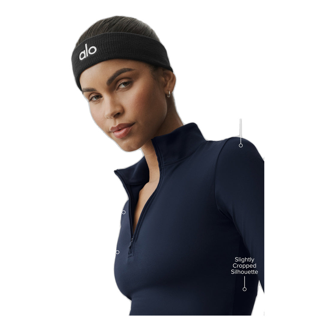 ALO ALO Softsculpt Precision 1/4 Zip Long Sleeve - Navy