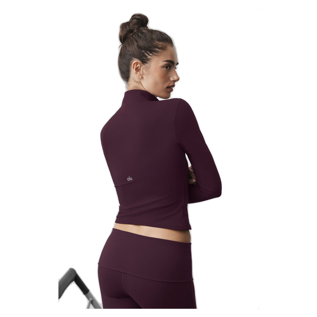 ALO ALO Softsculpt Precision 1/4 Zip Long Sleeve - Rich Bordeaux