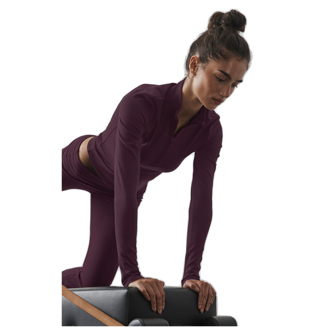 ALO ALO Softsculpt Precision 1/4 Zip Long Sleeve - Rich Bordeaux