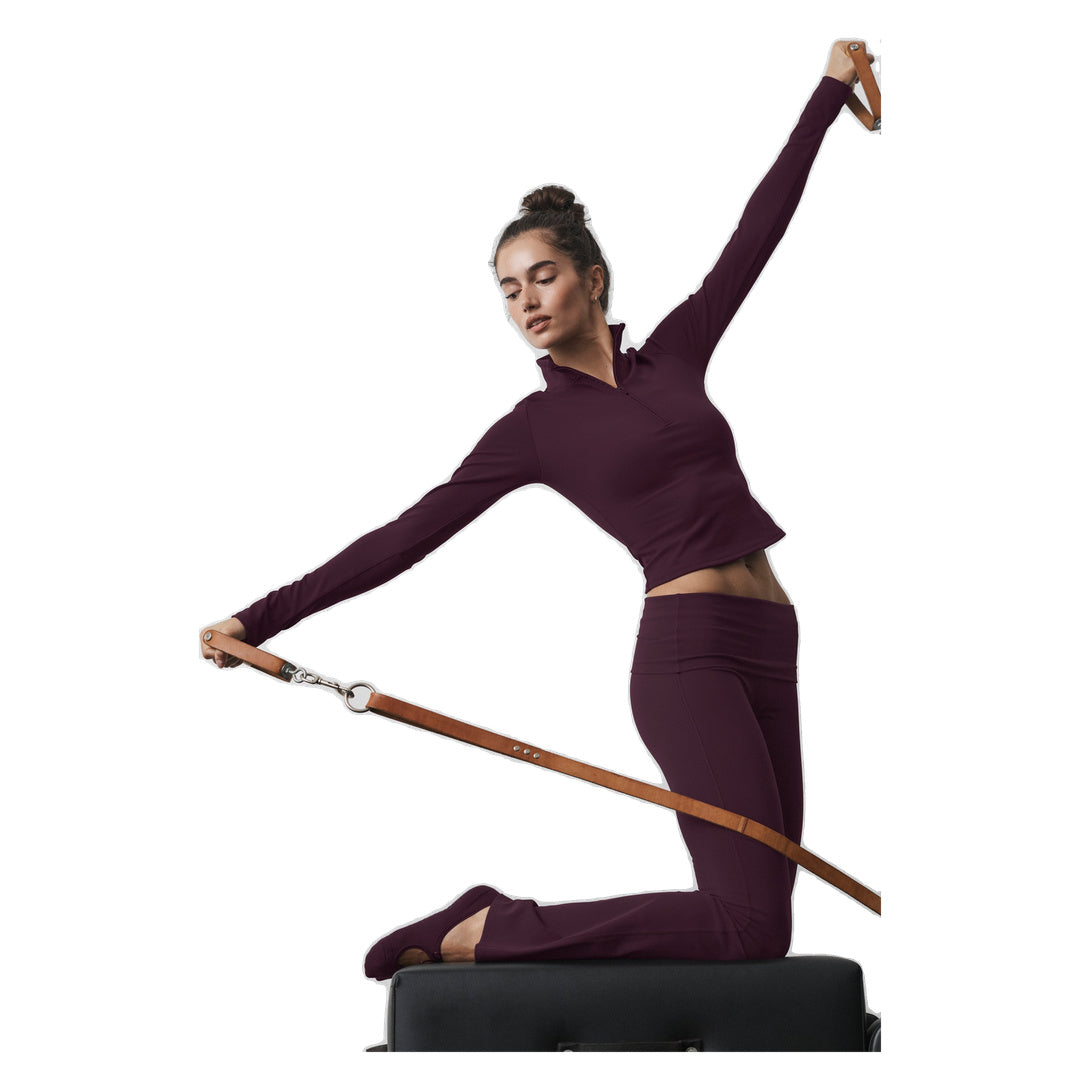 ALO ALO Softsculpt Precision 1/4 Zip Long Sleeve - Rich Bordeaux