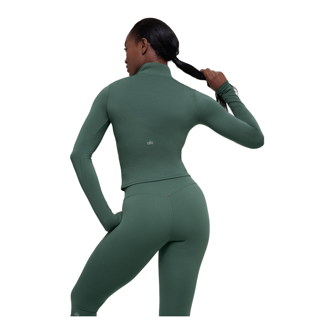 alo ALO Softsculpt Precision 1/4 Zip Long Sleeve - Clover Green