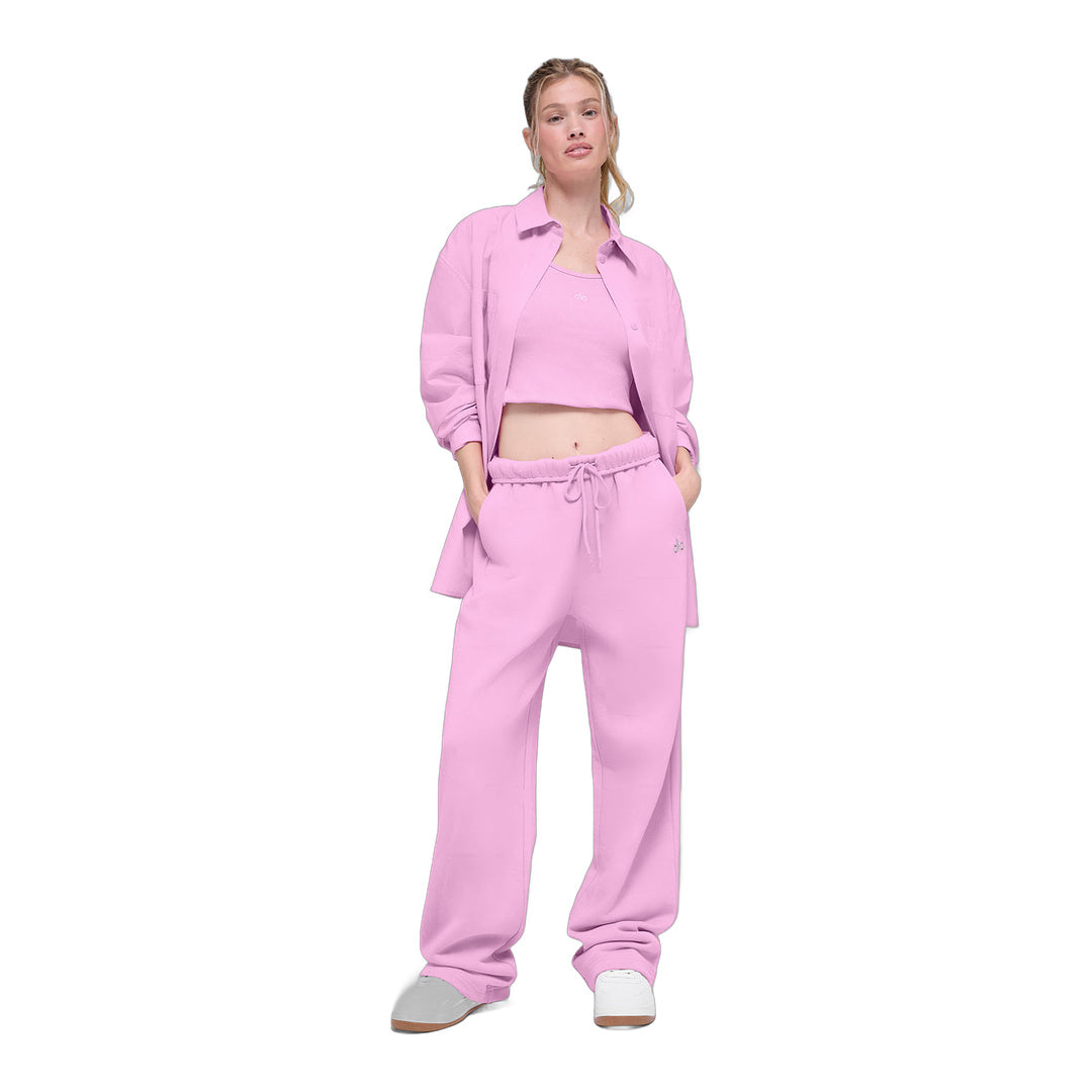 alo Cotton Real Deal Button Up Long Sleeve - Candy Heart Pink