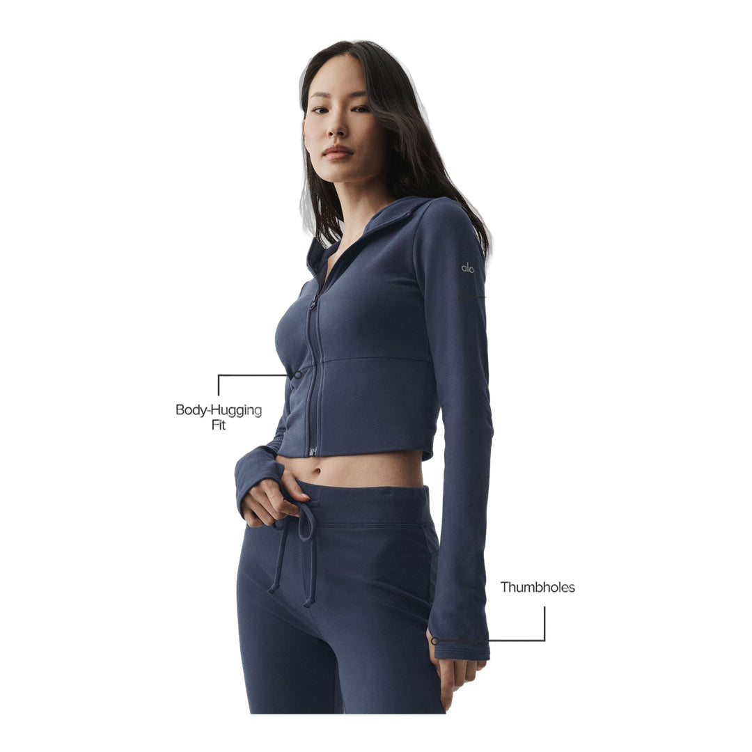 alo Sway Full Zip Hoodie - Navy