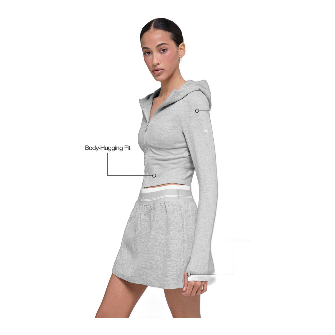 alo Sway Full Zip Hoodie - Athletic Heather Grey