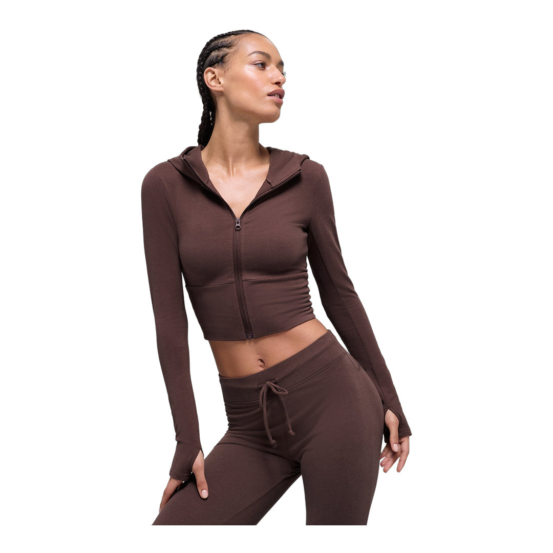 alo Sway Full Zip Hoodie - Brownstone