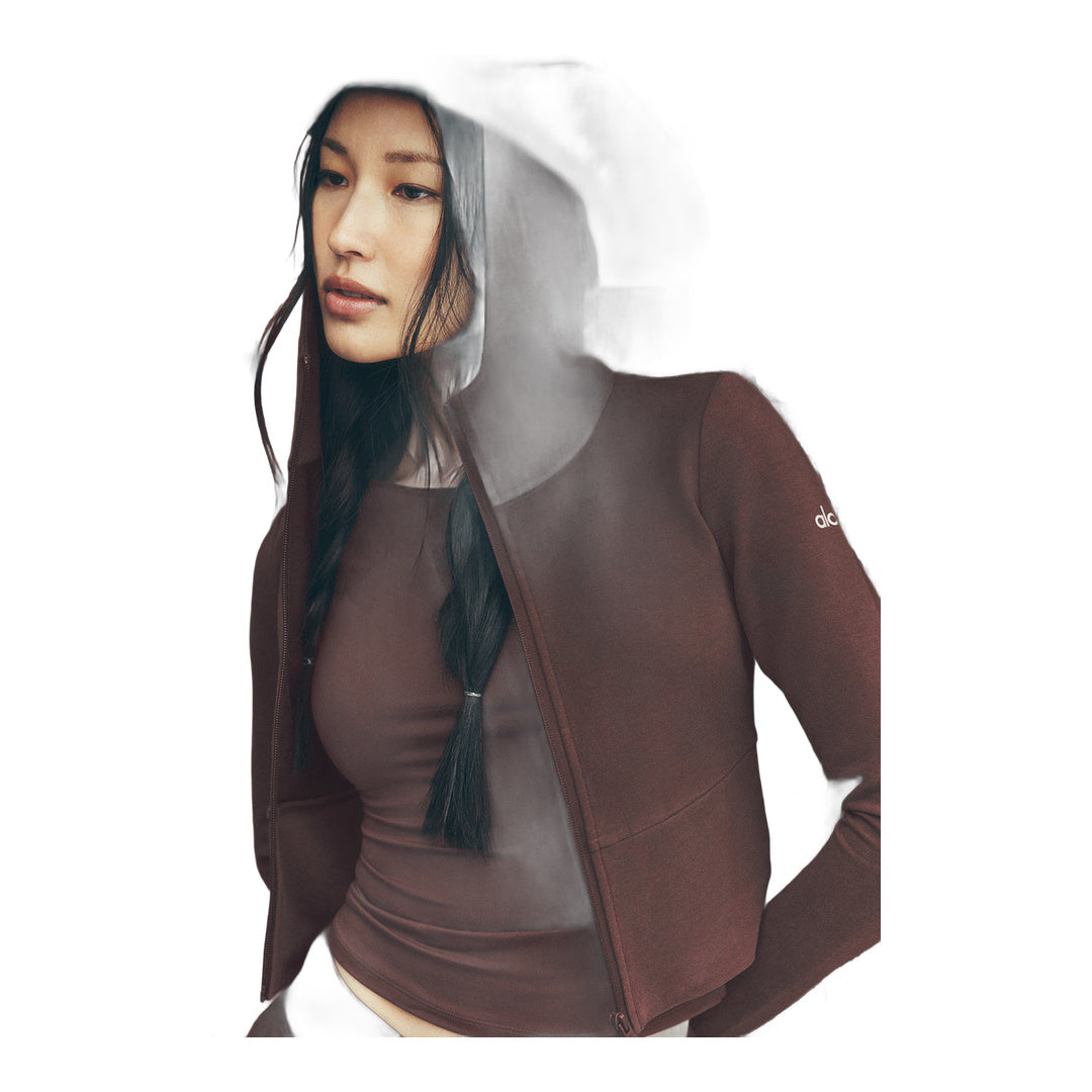alo Sway Full Zip Hoodie - Brownstone