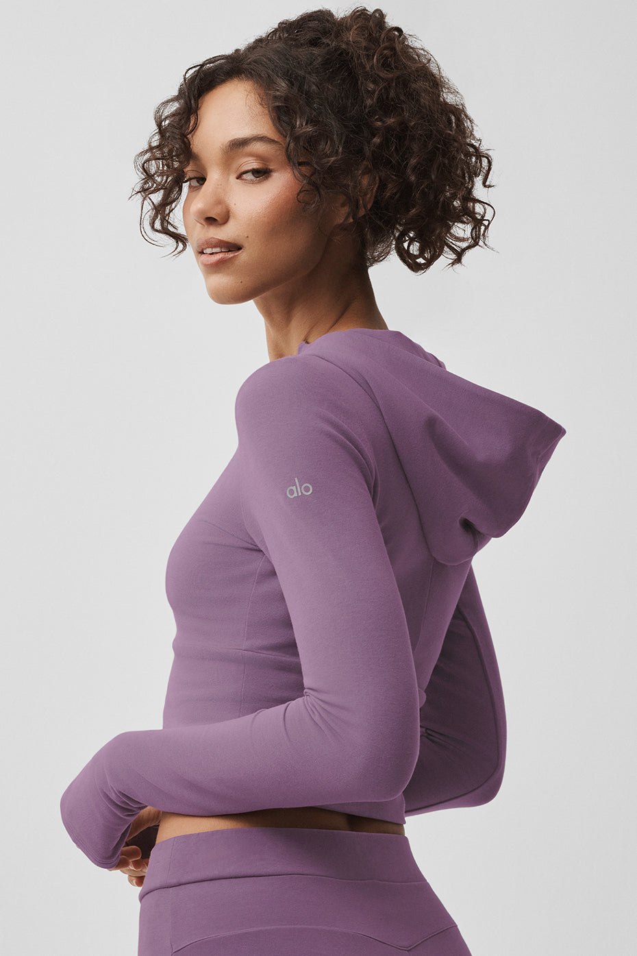 alo Sway Full Zip Hoodie - Plum Kiss