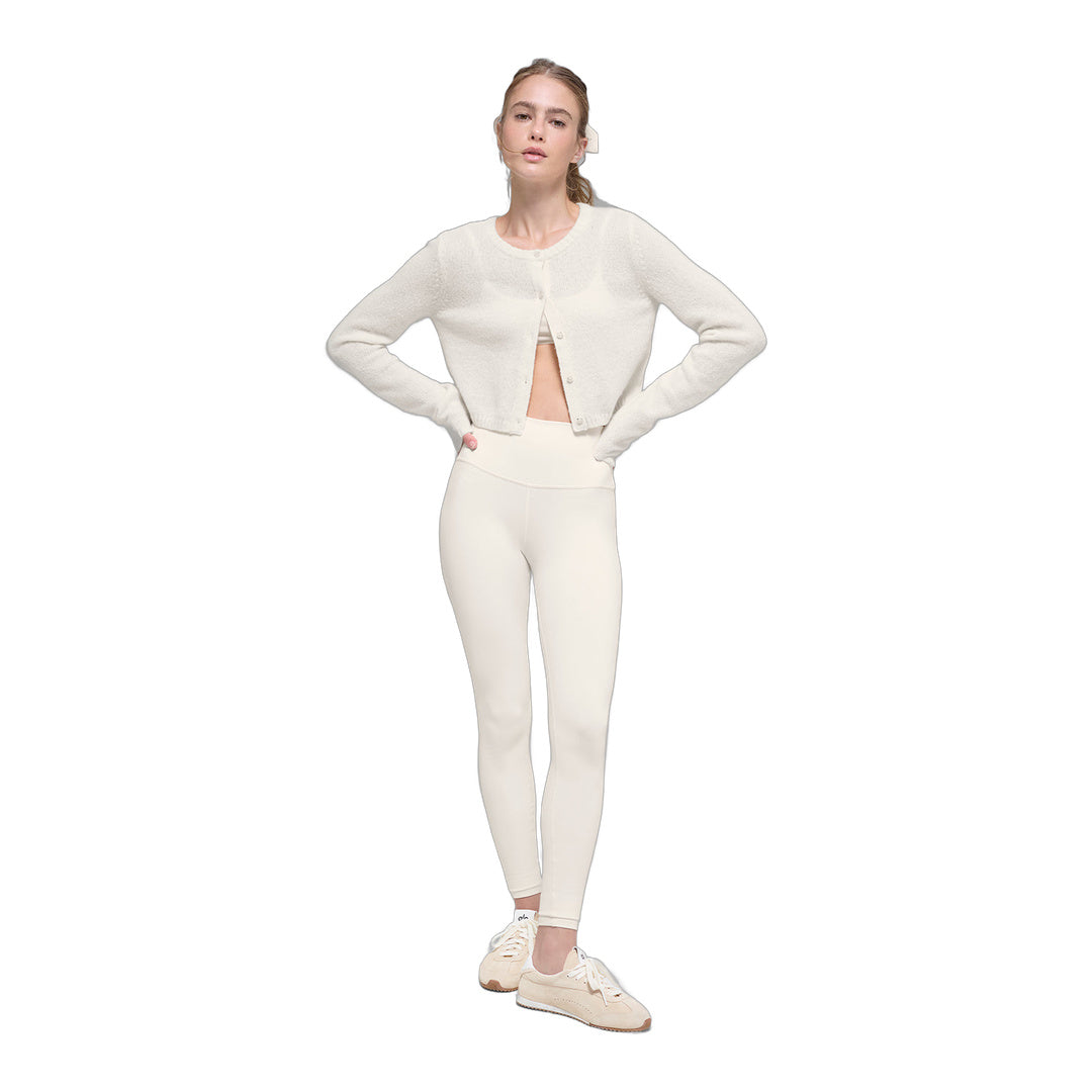 alo Wool Cashmere New Class Cropped Cardigan - Ivory