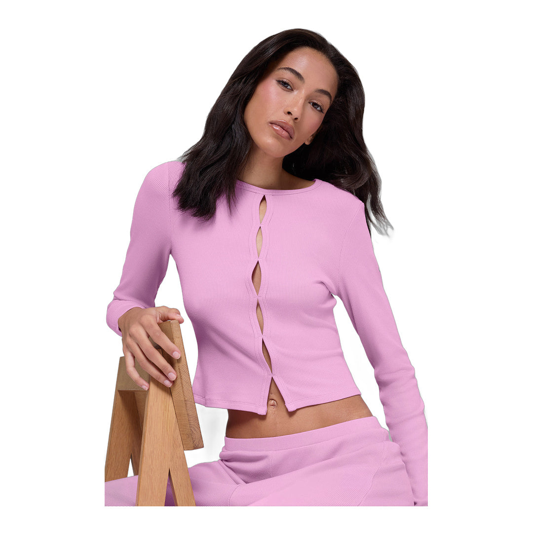 alo Dreamlight Long Sleeve Top - Candy Heart Pink